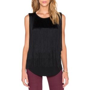 GENERATION LOVE Black Fringe Tank Top Sz Small